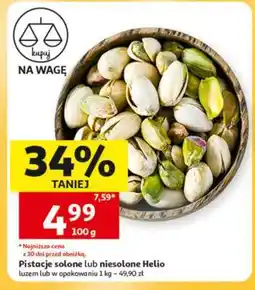 Auchan Pistacje solone lub niesolone Helio oferta