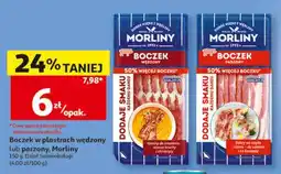 Auchan Boczek w plastrach wędzony lub parzony, Morliny oferta