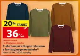 Auchan T-shirt męski z długim rękawem z fantazyjnego materiału oferta