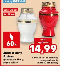 Kaufland Znicz szklany Amfora oferta