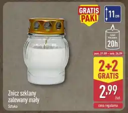 ALDI Znicz szklany zalewany mały oferta