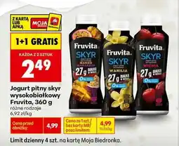 Biedronka Jogurt pitny skyr wysokobiałkowy Fruvita, 360 g oferta