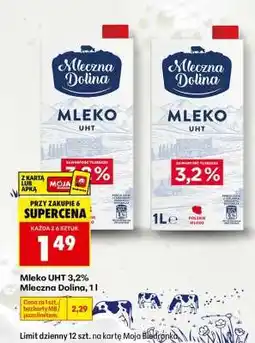 Biedronka Mleko UHT 3,2% Mleczna Dolina, 1 l oferta