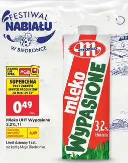 Biedronka Mleko UHT Wypasione 3,2%, 1l oferta