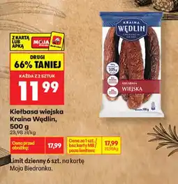 Biedronka Kiełbasa wiejska Kraina Wędlin oferta