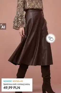 Sinsay Spódnica midi z imitacji skóry oferta