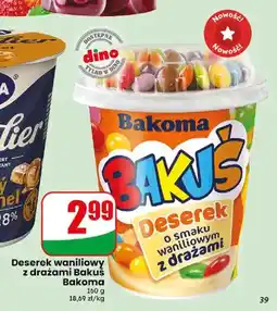 Dino Deserek waniliowy z drażami Bakuś Bakoma oferta
