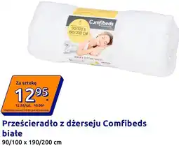Action Prześcieradło z dżerseju Comfibeds białe 90/100 x 190/200 cm oferta