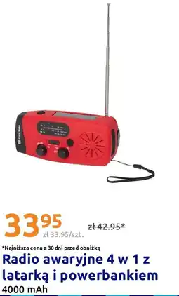 Action Radio awaryjne 4 w 1 z latarką i powerbankiem 4000 mAh oferta