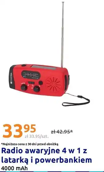 Radio awaryjne 4 w 1 z latarką i powerbankiem 4000 mAh