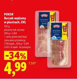 Lidl Boczek wędzony w plastrach parzony XXL Pikok oferta