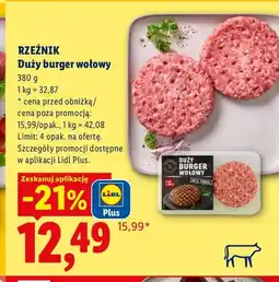 Lidl Duży burger wołowy Rzeźnik oferta