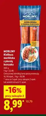 Lidl Kiełbasa morlińska z piersią kurczaka Morliny oferta