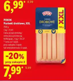 Lidl Parówki drobiowe XXL Pikok oferta