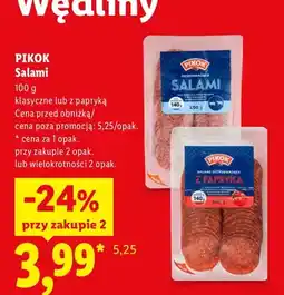 Lidl Salami z papryką Pikok oferta