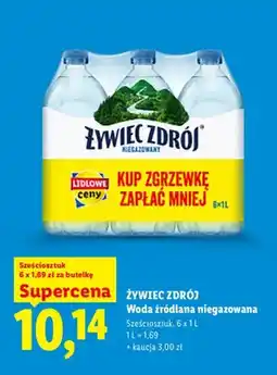 Lidl Woda źródlana niegazowana Żywiec Zdrój 6-pak oferta