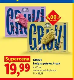 Lidl Lody na patyku 4-pak owoce leśne Gruvi oferta