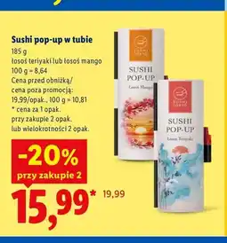 Lidl Sushi pop-up w tubie łosoś teriyaki Sushi Tokyo oferta