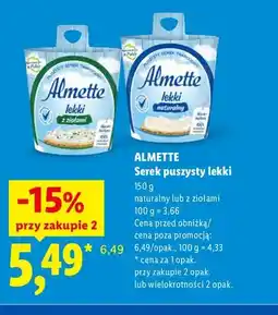 Lidl Serek puszysty lekki naturalny Almette oferta