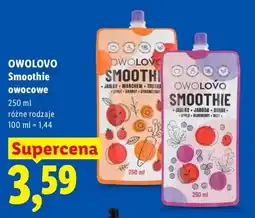 Lidl Smoothie owocowe jabłko marchew truskawka Owolovo oferta