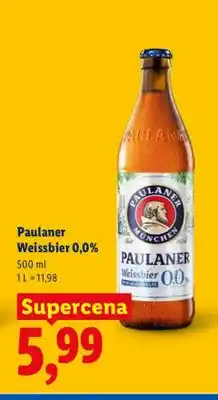 Lidl Piwo bezalkoholowe Paulaner Weissbier oferta