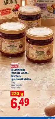 Lidl Konfitura z płatkami kwiatów wiśnia z kwiatem czarnego bzu Regionalne Polskie Szlaki oferta