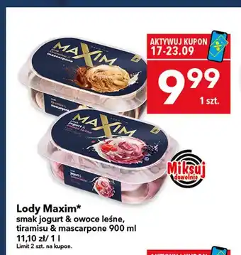 Lody smak jogurt & owoce leśne Maxim