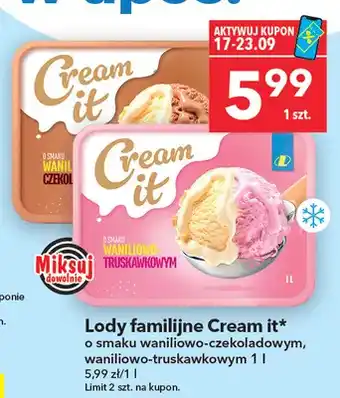 Lody familijne o smaku waniliowo-czekoladowym Cream it