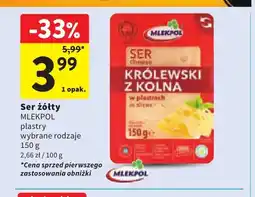 Intermarche Ser żółty w plastrach Mlekpol oferta