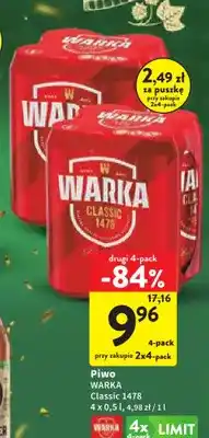 Intermarche Piwo Warka Classic 1478 4-pak oferta