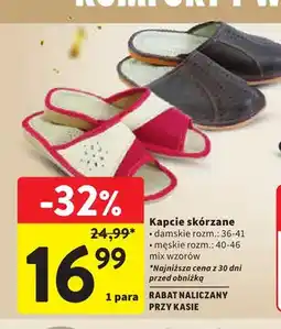 Intermarche Kapcie skórzane oferta