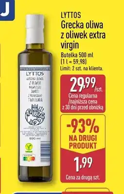 ALDI Grecka oliwa z oliwek extra virgin Lyttos oferta