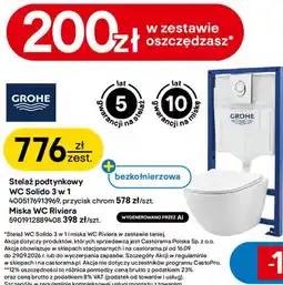Castorama Stelaż podtynkowy WC Solido 3 w 1 + Miska WC Riviera oferta