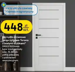Castorama Skrzydło drzwiowe bezprzylgowe Toreno z białymi szybkami oferta
