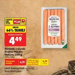 Biedronka Parówki z szynki Kraina Wedlin Nature 250 g oferta