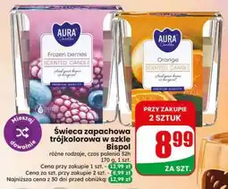 Dino Świeca zapachowa trójkolorowa w szkle Bispol oferta