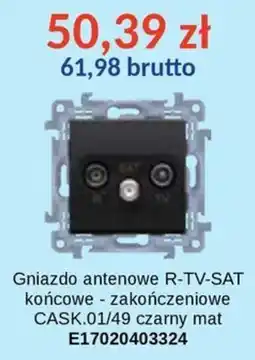 AT Gniazdo antenowe R-TV-SAT CASK.01/49 czarny mat oferta