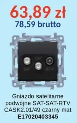 AT Gniazdo satelitarne podwójne SAT-SAT-RTV CASK2.01/49 czarny mat oferta