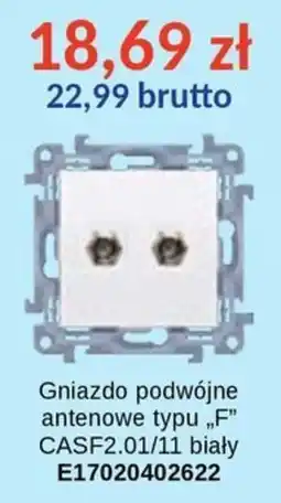 AT Gniazdo podwójne antenowe typu „F” CASF2.01/11 biały oferta