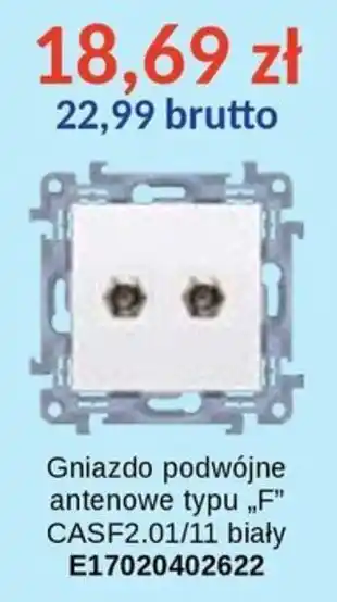 Gniazdo podwójne antenowe typu „F” CASF2.01/11 biały