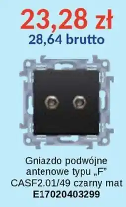 AT Gniazdo podwójne antenowe typu „F” CASF2.01/49 czarny mat oferta