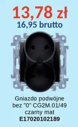 AT Gniazdo podwójne bez "0" CG2M.01/49 czarny mat oferta