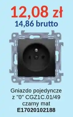 AT Gniazdo pojedyncze z "0" CGZ1C.01/49 czarny mat oferta