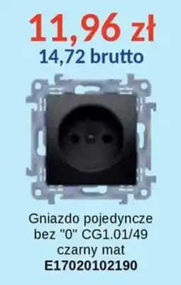 AT Gniazdo pojedyncze bez "0" CG1.01/49 czarny mat oferta