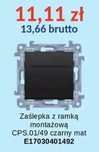 Zaślepka z ramką montażową CPS.01/49 czarny mat