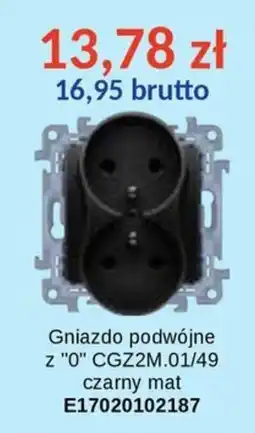 AT Gniazdo podwójne z "0" CGZ2M.01/49 czarny mat oferta