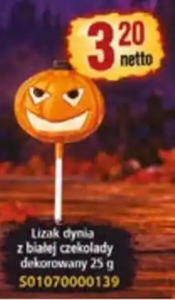 AT Lizak dynia z białej czekolady dekorowany oferta