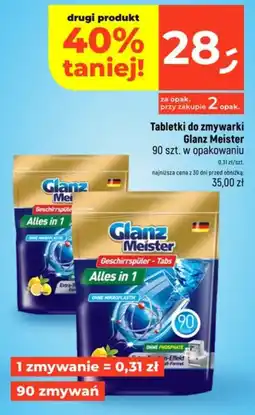 Dealz Tabletki do zmywarki Glanz Meister oferta