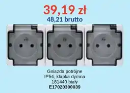 AT Gniazdo potrójne IP54, klapka dymna 181440 biały oferta