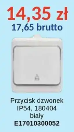 AT Przycisk dzwonek IP54, 180404 biały oferta